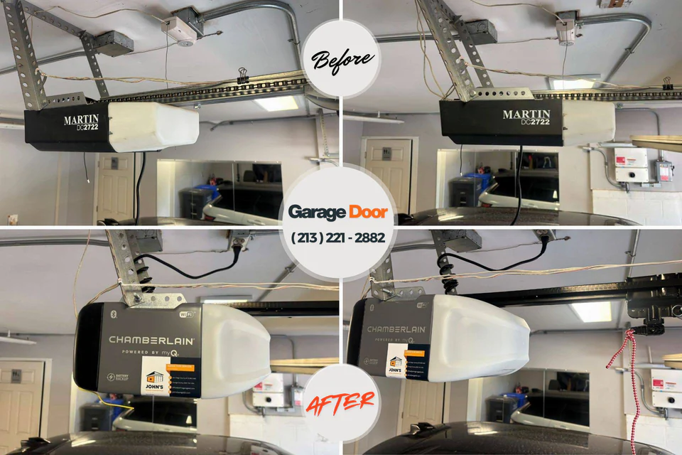 Before and after: garage door repair Stafford Courthouse, VA
